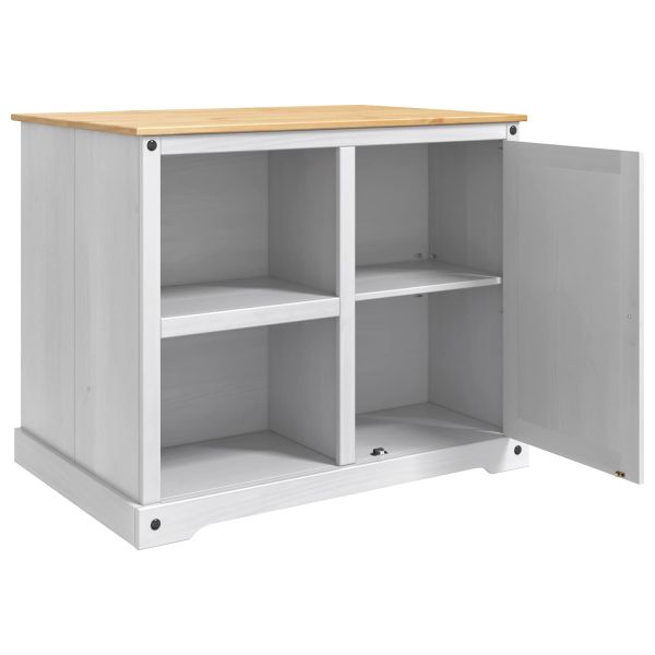 Кухненска количка 2 pcs Бяло и восък от мед 112 x 77 x 91,5 см