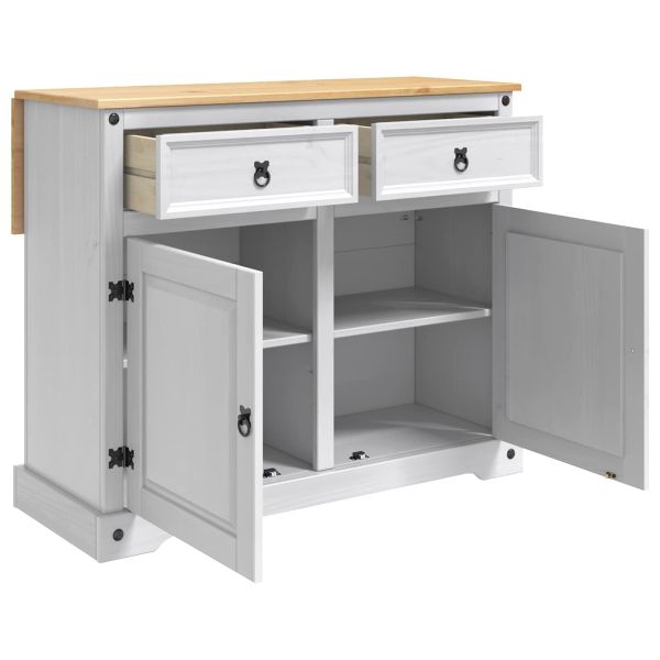 Кухненска количка 2 pcs Бяло и восък от мед 112 x 70 x 91,5 см