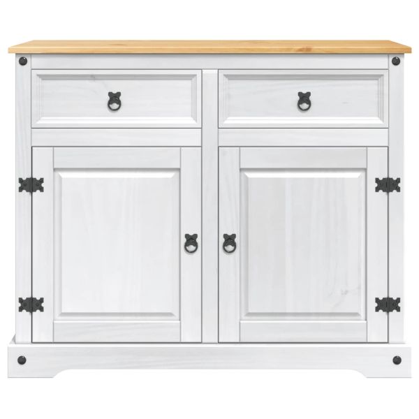 Кухненска количка 2 pcs Бяло и восък от мед 112 x 70 x 91,5 см