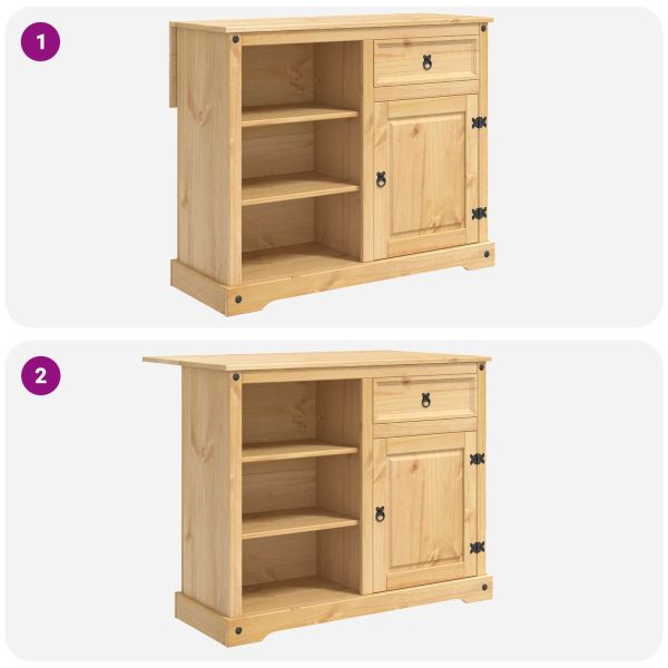 Кухненска количка с врата 2 pcs Пчелен восък 112 x 70 x 91,5 см