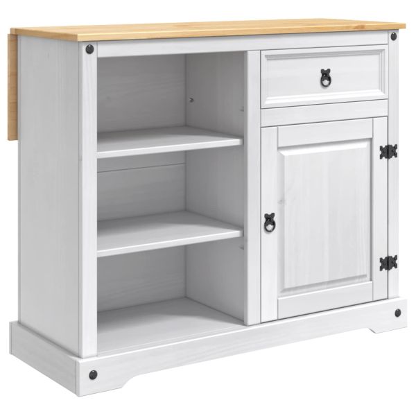 Кухненска количка 2 pcs Бяло и восък от мед 112 x 70 x 91,5 см