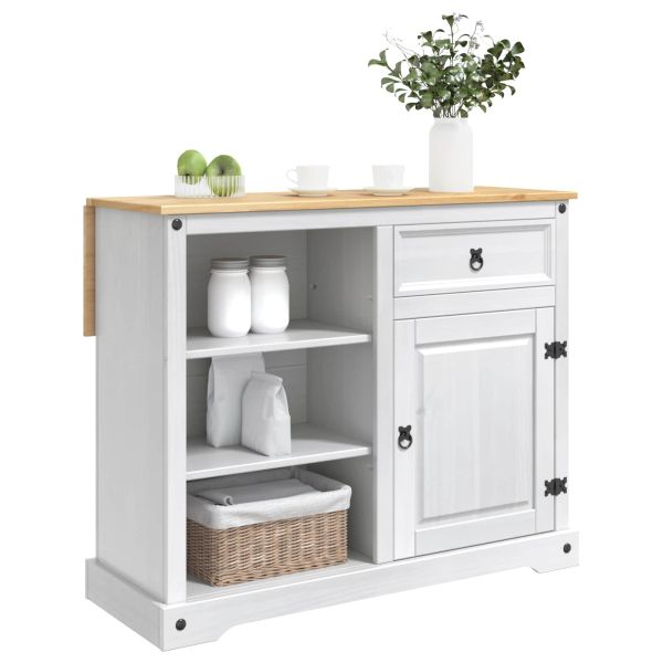Кухненска количка 2 pcs Бяло и восък от мед 112 x 70 x 91,5 см