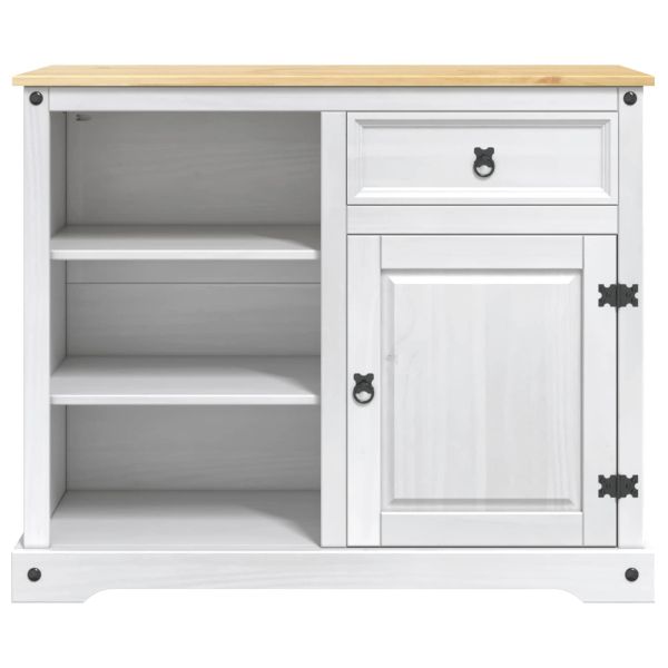 Кухненска количка 2 pcs Бяло и восък от мед 112 x 70 x 91,5 см