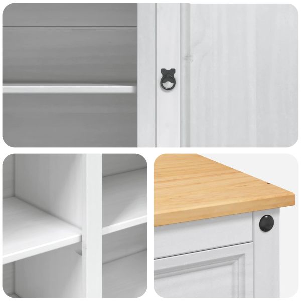 Кухненска количка 2 pcs Бяло и восък от мед 112 x 70 x 91,5 см