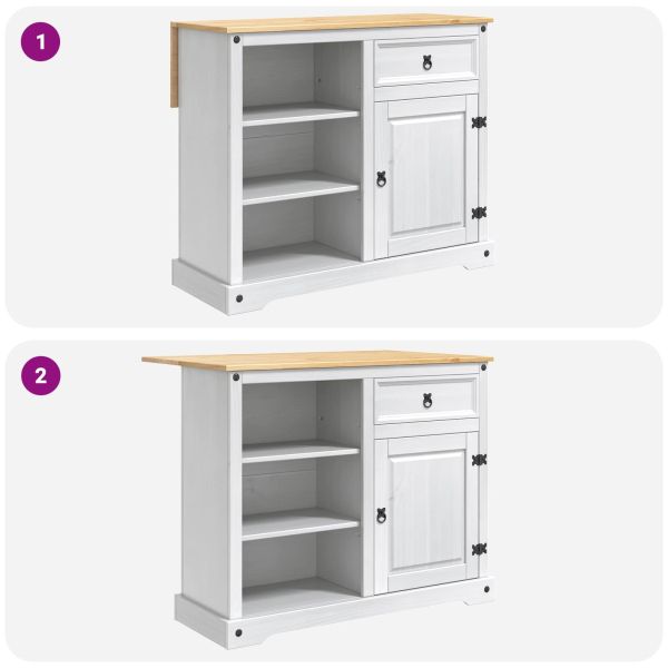 Кухненска количка 2 pcs Бяло и восък от мед 112 x 70 x 91,5 см