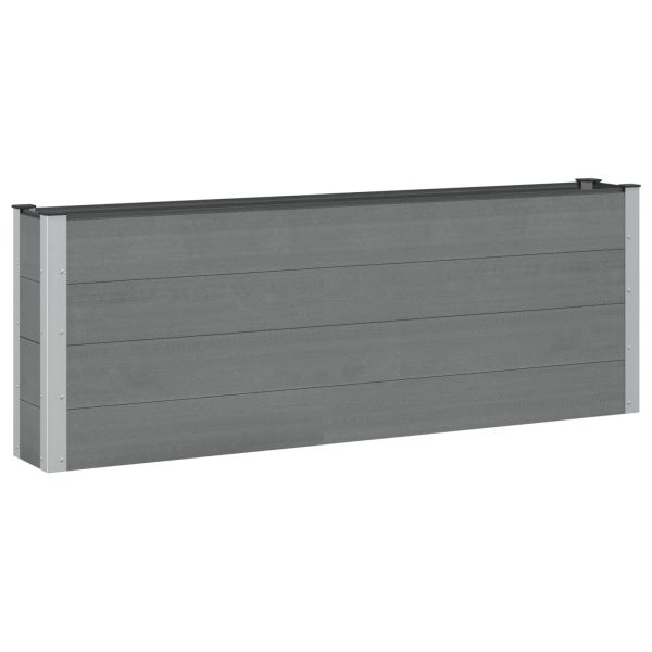 Градинска повдигната леха Черно 200 x 30 x 72 см WPC и алуминий