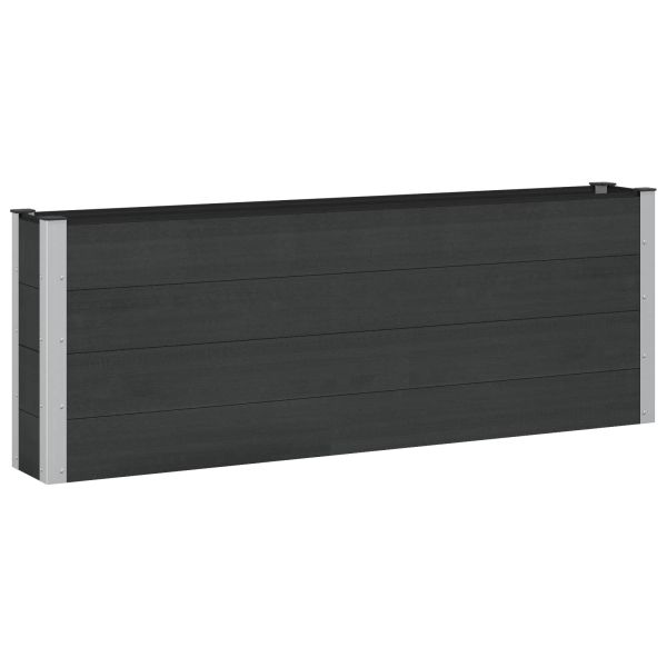 Градинска повдигната леха Черно 200 x 30 x 72 см WPC и алуминий