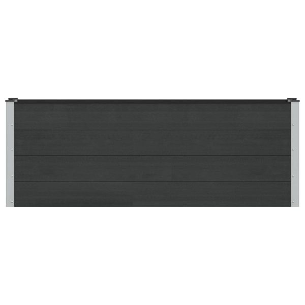 Градинска повдигната леха Черно 200 x 30 x 72 см WPC и алуминий