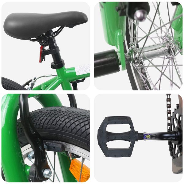 BMX Велосипед 20 инча за деца над 9 години Зелено