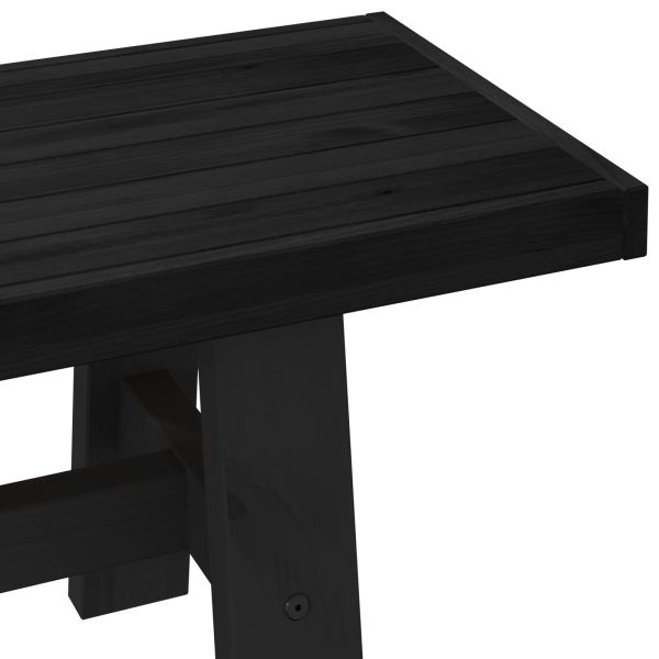 Пейка за хранене NOAIN 180 x 41 x 45 см Масивна боровина Черно