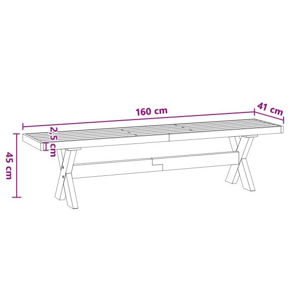 Пейка за хранене NOAIN 160 x 41 x 45 см Масивна боровина Черно