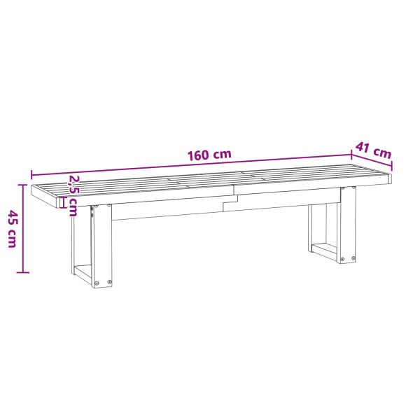 Пейка за хранене NOAIN 160 x 41 x 45 см Масивна боровина Черно