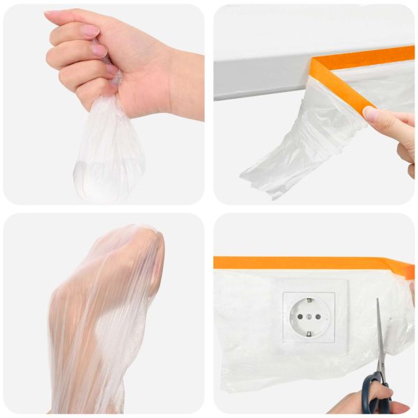 Калъф за прах с лепилна лента 6 pcs Прозрачен 240 x 2000 см
