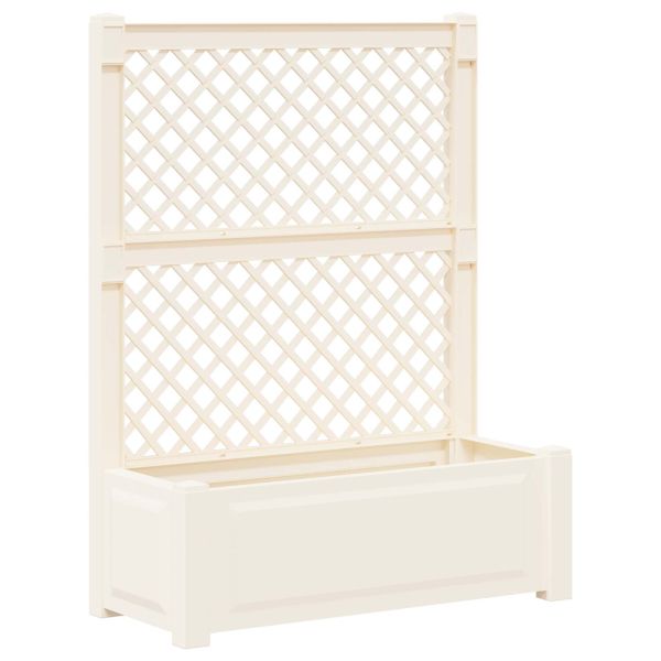 Голяма саксия с решетка 2 pcs Бяло 143 x 143 x 133,5 см ПП