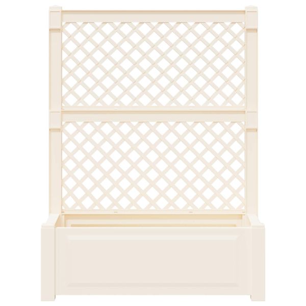 Голяма саксия с решетка 2 pcs Бяло 143 x 143 x 133,5 см ПП