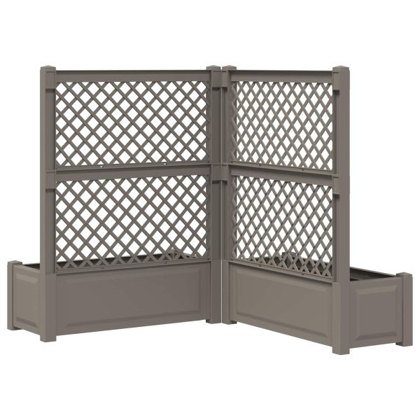 Голяма саксия с решетка 2 pcs Сиво 143 x 143 x 133,5 см ПП