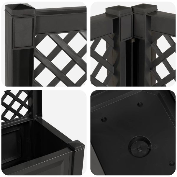 Голяма саксия с решетка 2 pcs Антрацит 143 x 143 x 133,5 см ПП