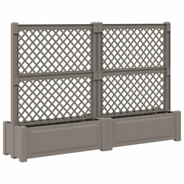 Голям сандък с решетка 2 pcs Сиво 200 x 43 x 133,5 см ПП