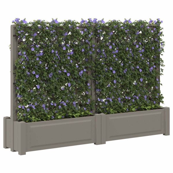 Голям сандък с решетка 2 pcs Сиво 200 x 43 x 133,5 см ПП