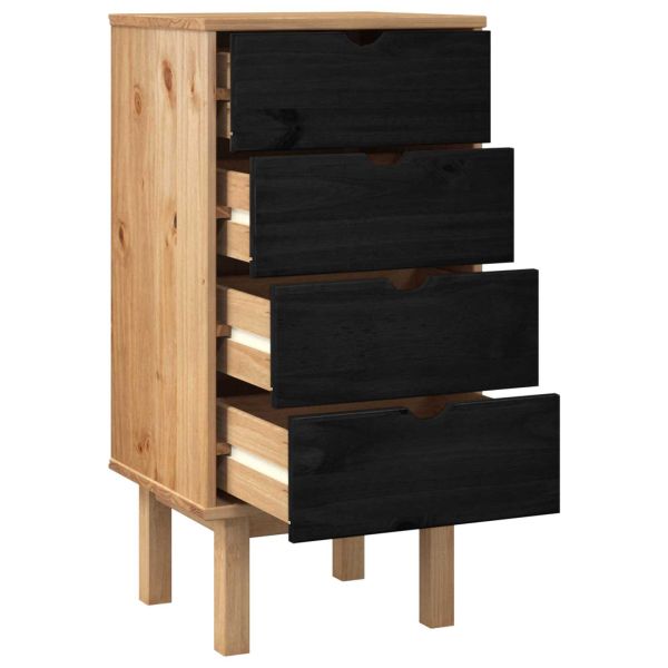 Плика OTTA Черно 45 x 39 x 90 см Масивна борова дървесина