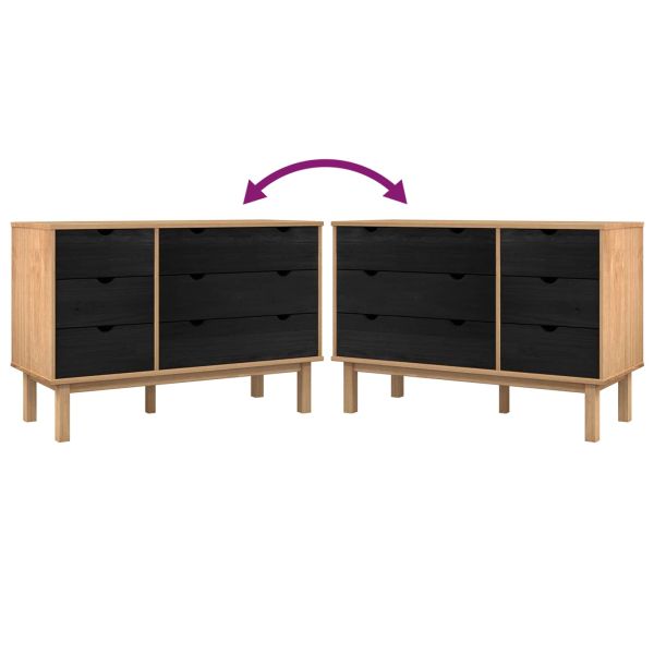 Чекмеджетен шкаф с чекмедже OTTA Черно 111 x 43 x 73,5 см
