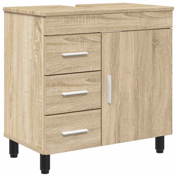 Шкаф със светло за баня Дъб сонома 60 x 35 x 60 см
