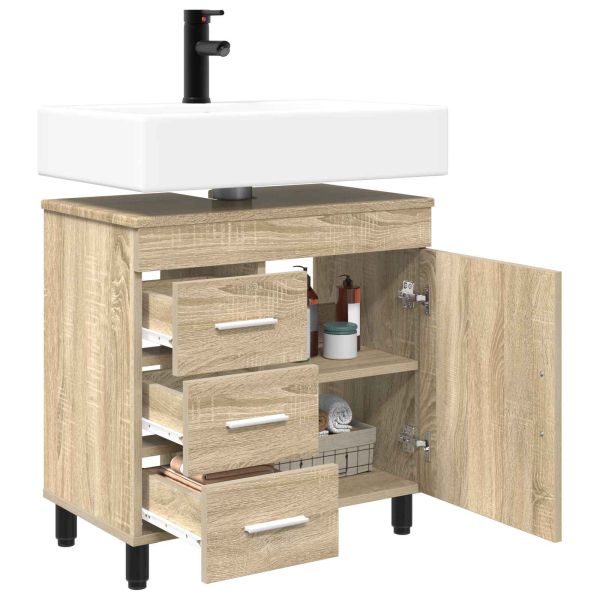 Шкаф със светло за баня Дъб сонома 60 x 35 x 60 см