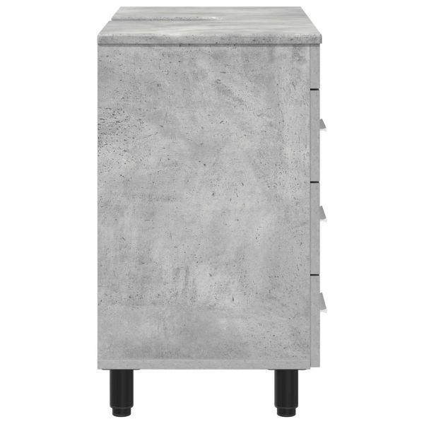 Шкаф със светло за баня Бетонно сиво 60 x 35 x 60 см