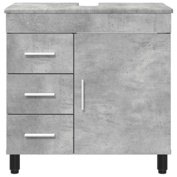 Шкаф със светло за баня Бетонно сиво 60 x 35 x 60 см