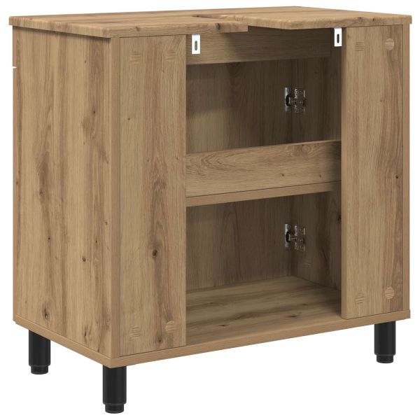Шкаф със светло за баня Дъб артизан 60 x 35 x 60 см