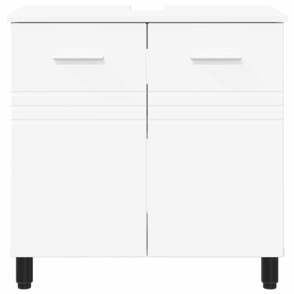 Шкаф със светло за баня Бяло 60 x 35 x 60 см