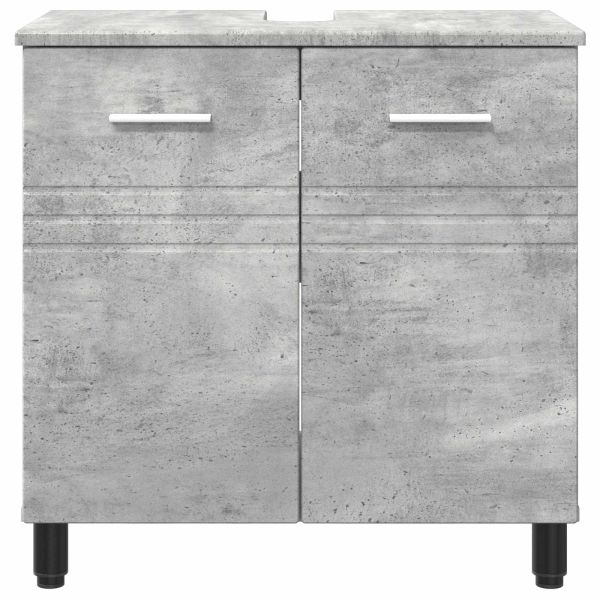 Шкаф със светло за баня Бетонно сиво 60 x 35 x 60 см