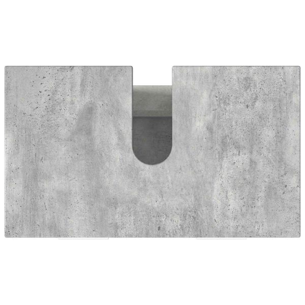 Шкаф със светло за баня Бетонно сиво 60 x 35 x 60 см