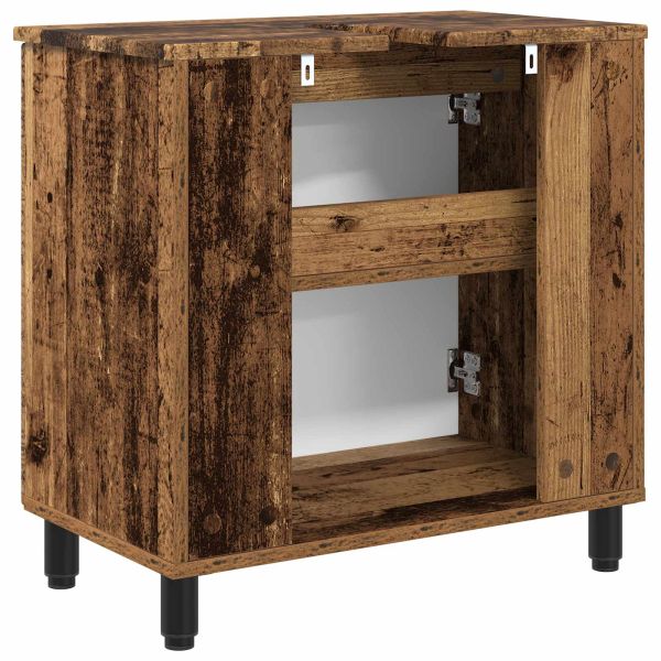 Шкаф със светло за баня Старо дърво 60 x 35 x 60 см