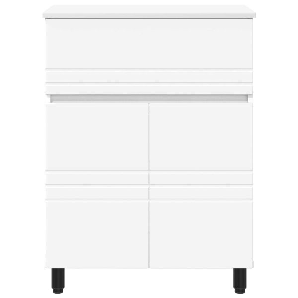 Шкаф със светло за баня Бяло 60 x 35 x 80 см