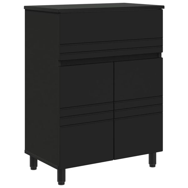 Шкаф със светло за баня Черно 60 x 35 x 80 см