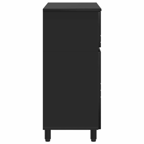 Шкаф със светло за баня Черно 60 x 35 x 80 см