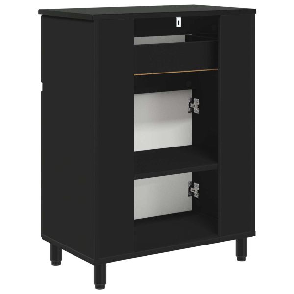 Шкаф със светло за баня Черно 60 x 35 x 80 см