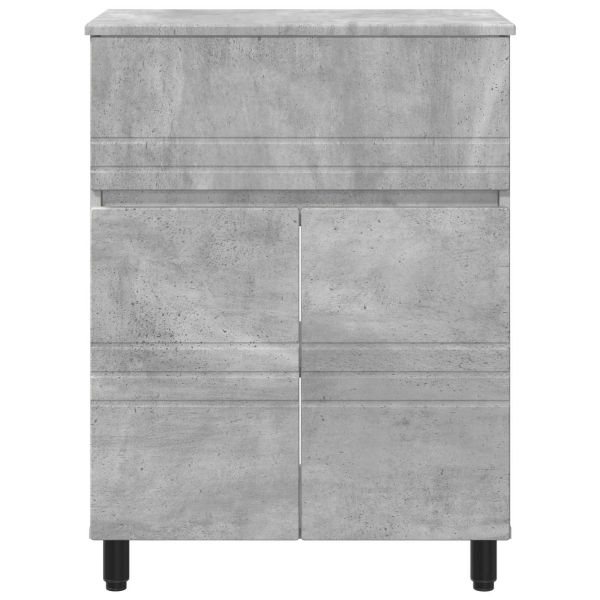 Шкаф със светло за баня Бетонно сиво 60 x 35 x 80 см