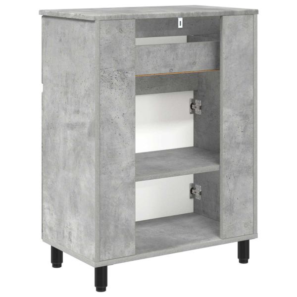 Шкаф със светло за баня Бетонно сиво 60 x 35 x 80 см