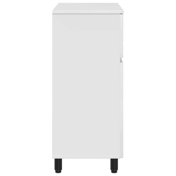 Шкаф със светло за баня Бял гланц 60 x 35 x 80 см