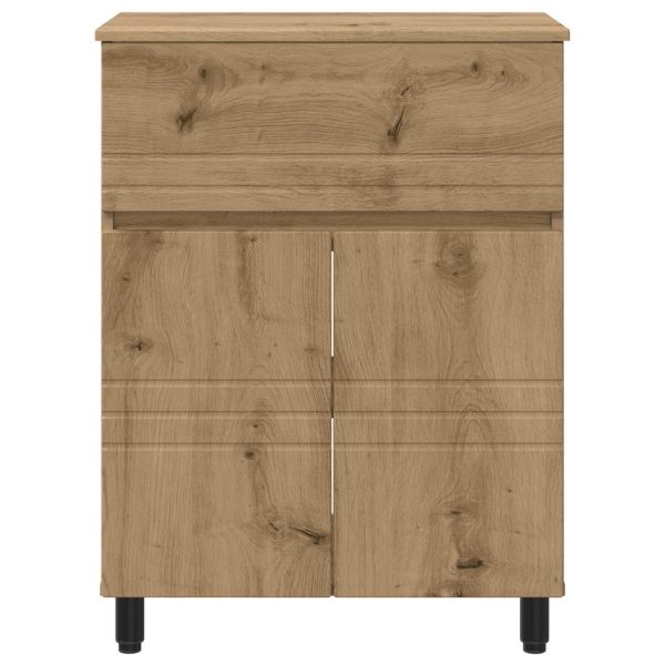 Шкаф със светло за баня Дъб артизан 60 x 35 x 80 см