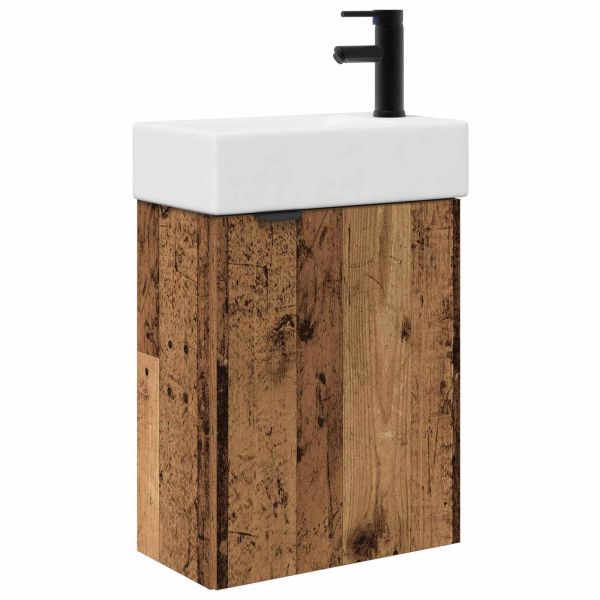 Мивка за баня със смесител Старо дърво 45,5 x 22,5 x 84 см