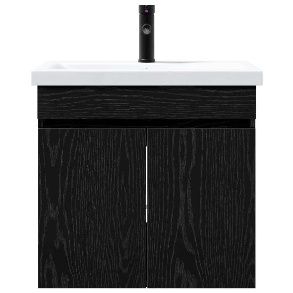 Мивка за баня със смесител Черен дъб 61 x 40 x 74,5 см