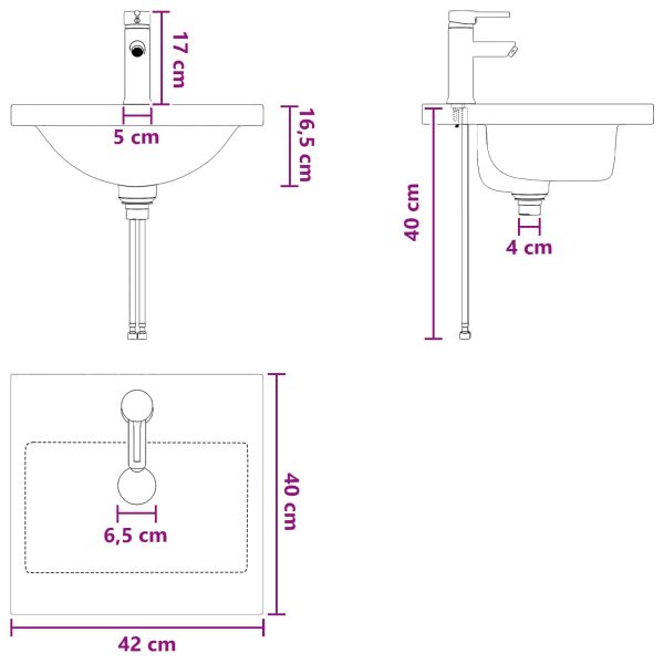 Баня с мивка Опушен дъб 42 x 40 x 84,5 см Инженерна дървесина