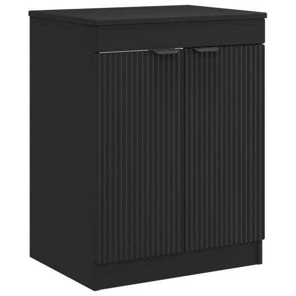 Шкаф за баня Черно 54 x 41 x 70 см Инженерна дървесина