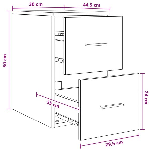 Банков шкаф Междинен Опушен дъб 30 x 44,5 x 50 см