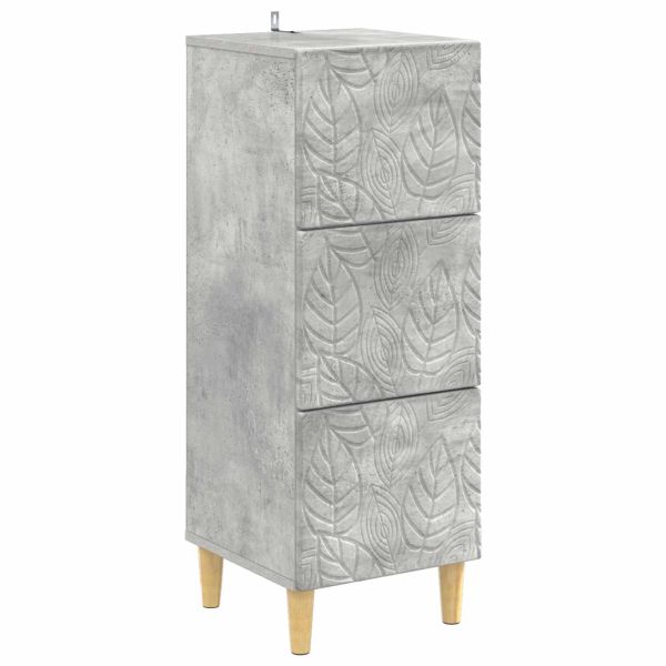 Чекмеджетен шкаф Бетонно сиво 33 x 34,5 x 90 см