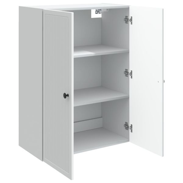 Стенно шкафче Бяло 66 x 34,5 x 90 см Инженерна дървесина