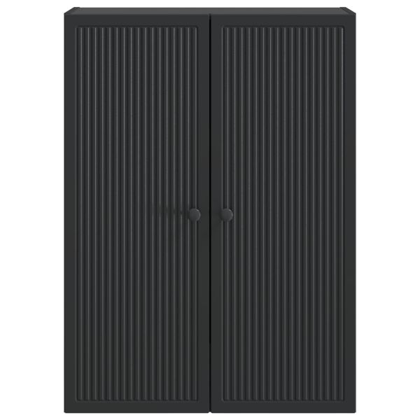 Стенно шкафче Черно 66 x 34,5 x 90 см Инженерна дървесина